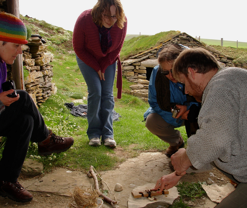Firemaking at Fishermans Huts Orkney